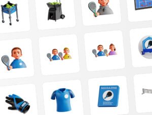 Padel 3D Icon Set – Premium Sports Assets