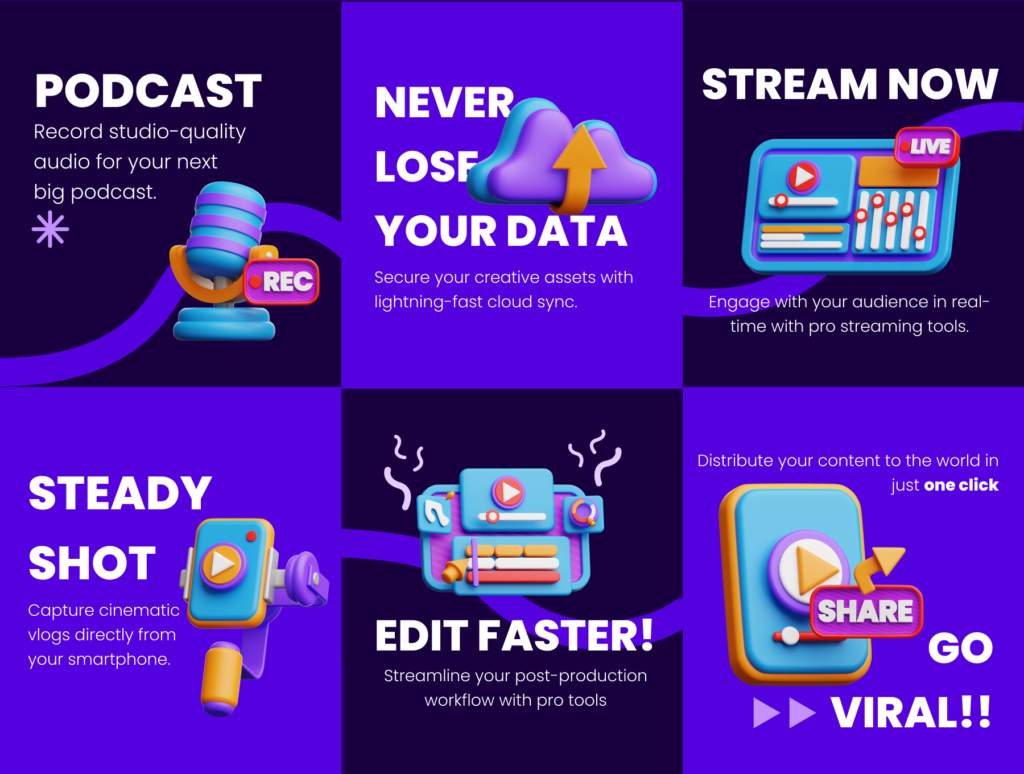 Content Creator Essentials 3D Illustration Pack – Premium Assets for Creators