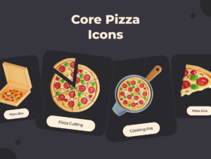 PizzaCraft 3D Pizza Icon Pack – Fun 3D Icons for Food Delivery & Pizzerias