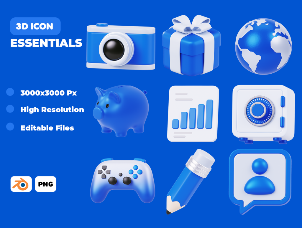 General User Interface 3D Icon Pack – Premium UI Assets