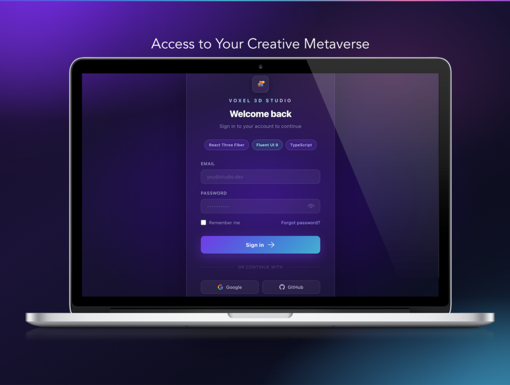 Voxel 3D Studio & Dashboard Template