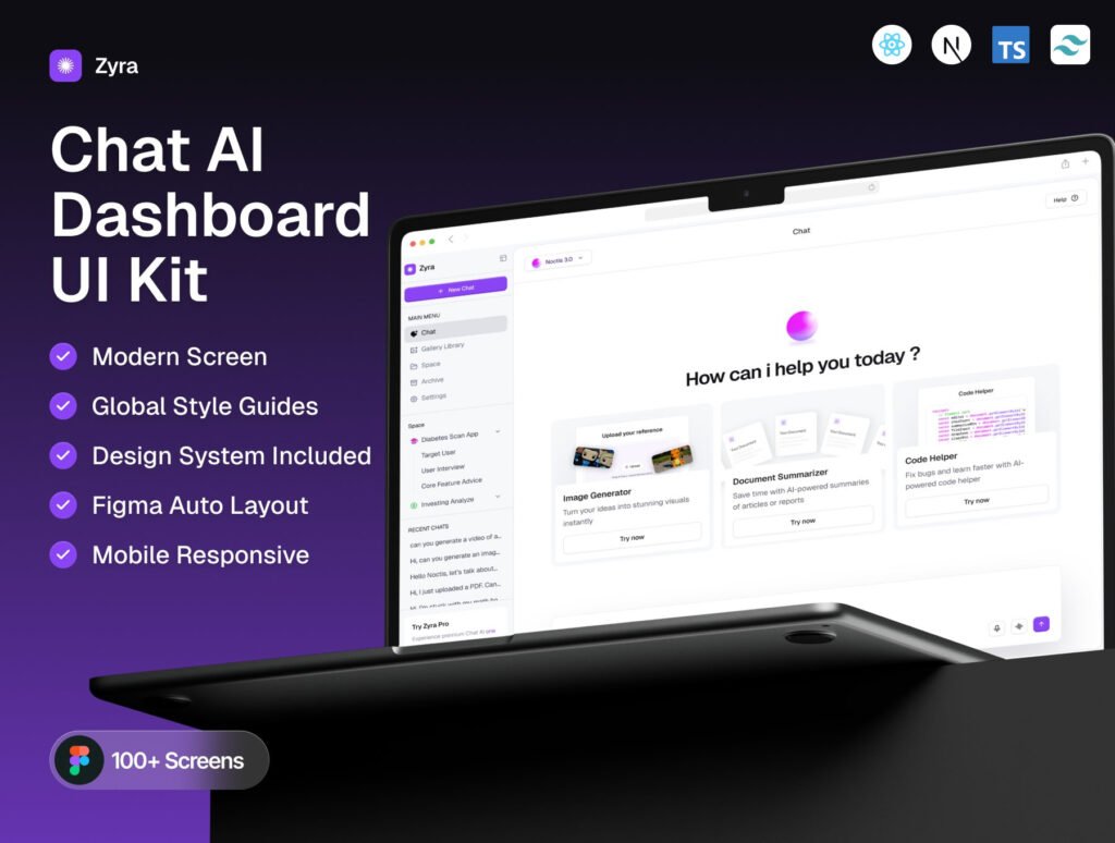 Zyra Chat AI Dashboard UI Kit Coded