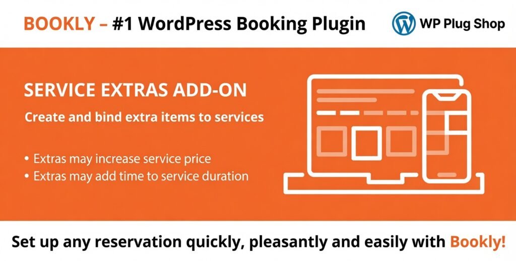 Bookly Service Extras Addon 6.3 – Appointment Booking Extra Services & Upsell Plugin