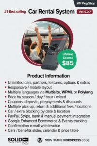 Car Rental System 5.0.7 – WordPress Vehicle Booking & Rental Management Plugin