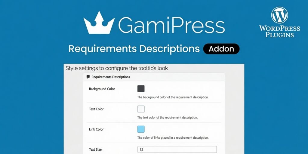 GamiPress Requirements Descriptions – Achievement Requirements Customization Addon