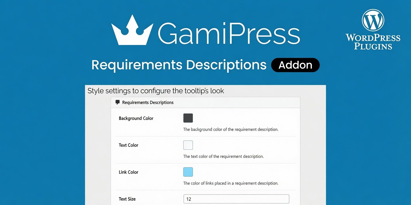 1fa29 GamiPress Requirements Descriptions – Achievement Requirements Customization Addon