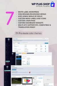 WPShapere WordPress Admin Theme – White Label Dashboard Customization Plugin