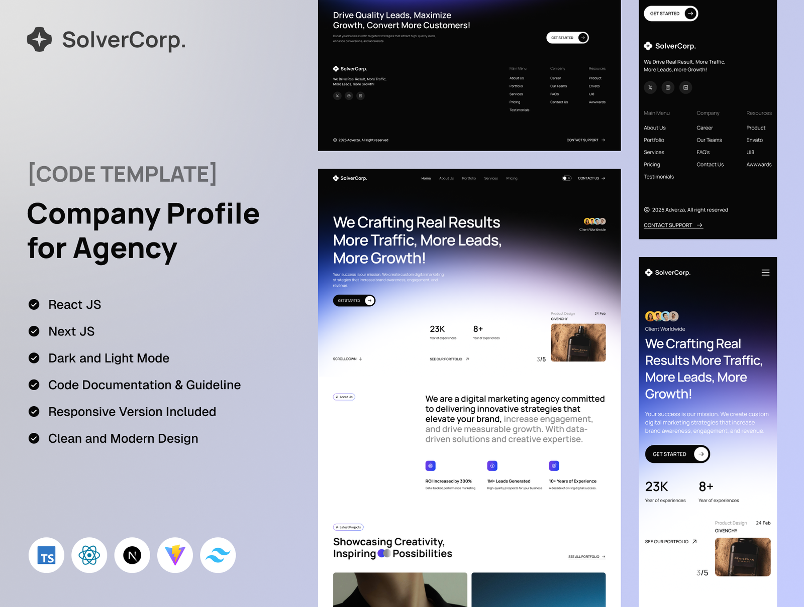 Modern Agency Website Template for WordPress & Elementor
