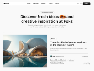 Foks Lightweight Minimal Magazine & Blog Next.js Template