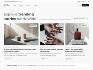 Foks Lightweight Minimal Magazine & Blog Next.js Template