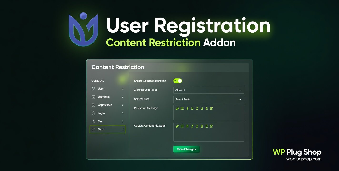 User Registration Content Restriction Addon 1.3.4 – WordPress Content Access Control & Membership Plugin