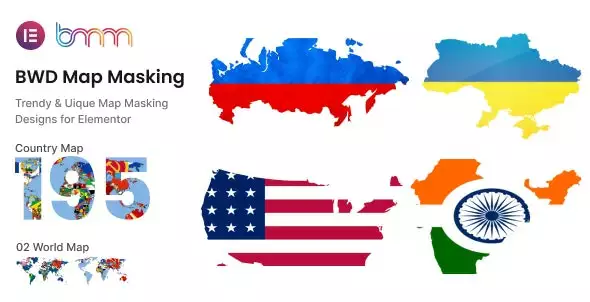 BWD Map Masking Addon for Elementor 1.0 | Country & World Map Image Masking Plugin
