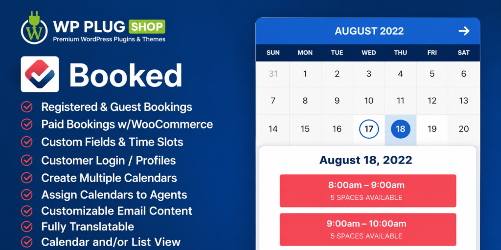 Booked – Appointment Booking for WordPress Plugin