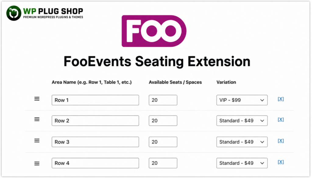 FooEvents Seating Extension for WooCommerce – Event Seat Reservation & Seating Management Plugin