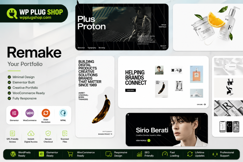 Remake – Minimal Portfolio & Creative Agency WordPress Theme