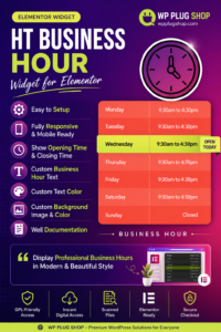HT Business Hour Widget for Elementor – Responsive Business Hours WordPress Plugin