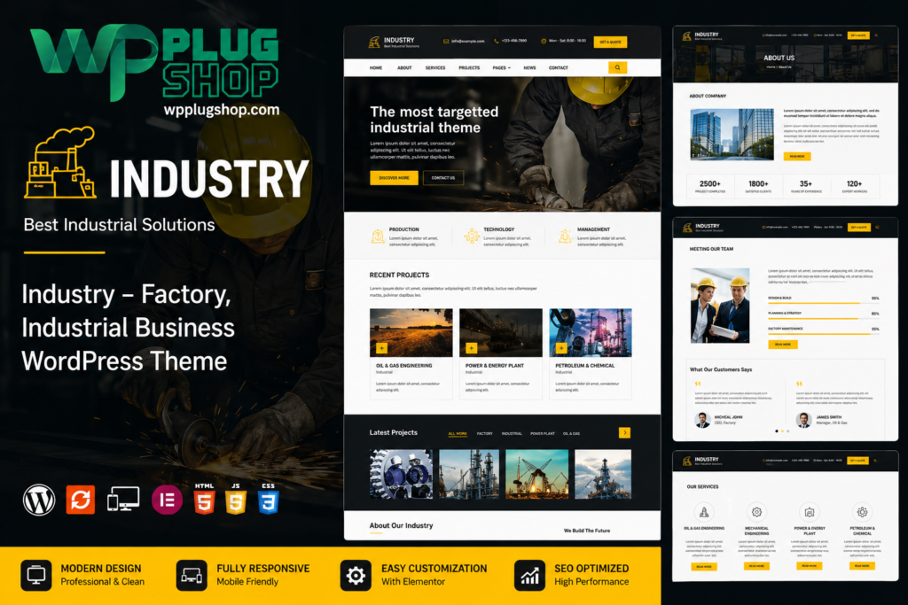 Indutri Industrial WordPress Theme – Premium Manufacturing & Construction Template