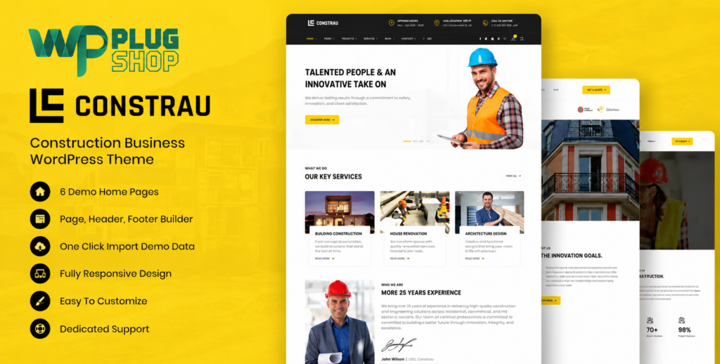 Constrau – Construction Business WordPress Theme for Elementor