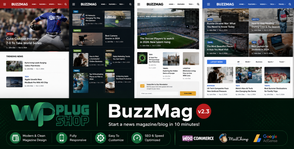 BuzzMag – Viral News, Magazine & Blog WordPress Theme