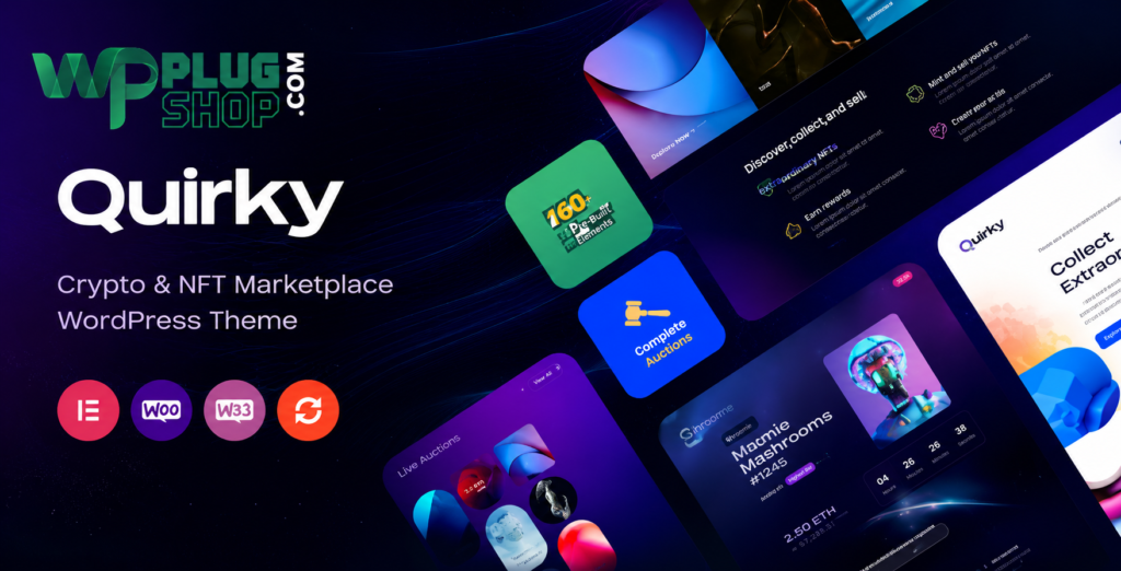 Quirky WordPress Theme – NFT, Crypto & WCFM Marketplace