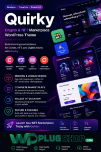 Quirky WordPress Theme – NFT, Crypto & WCFM Marketplace