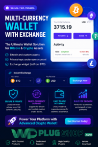 Cryptocurrency Wallet Plugin for WordPress – Bitcoin, Ethereum, ERC20 & Exchange