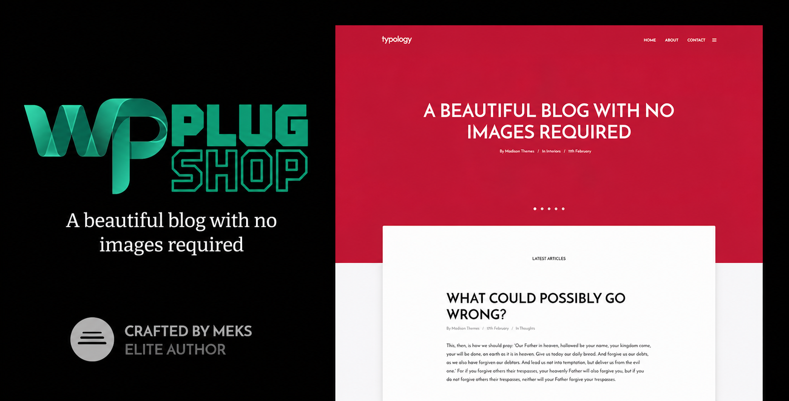 Typology Minimalist Blog WordPress Theme – Clean Text-Based Writing Theme for Bloggers & Authors