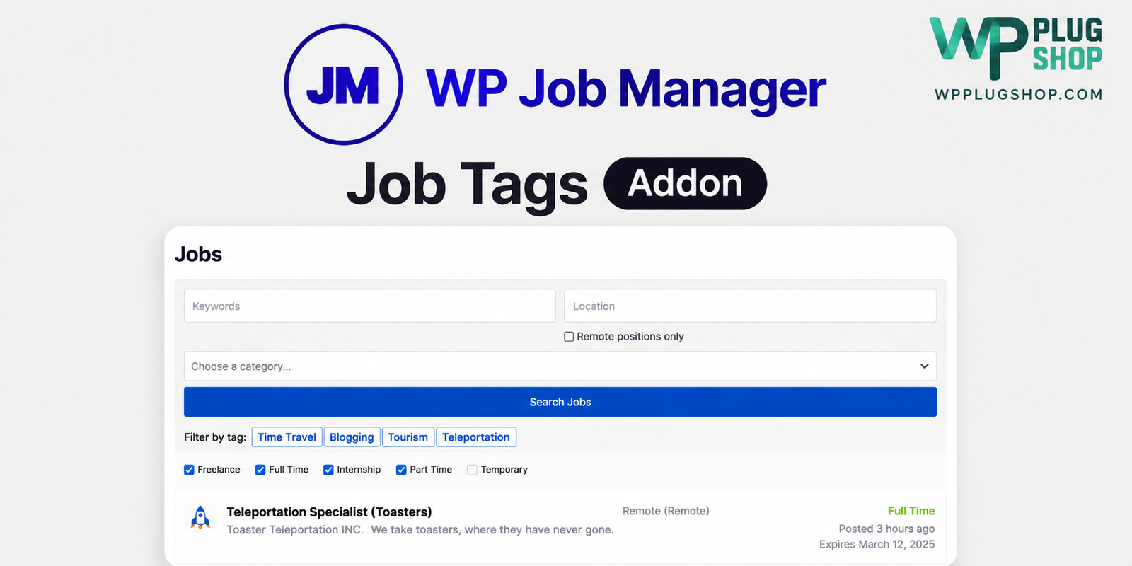ChatGPT Image Jul 23, 2026, 05_05_55 PM WP Job Manager Job Tags Addon | Advanced Skill & Tech Filtering Plugin