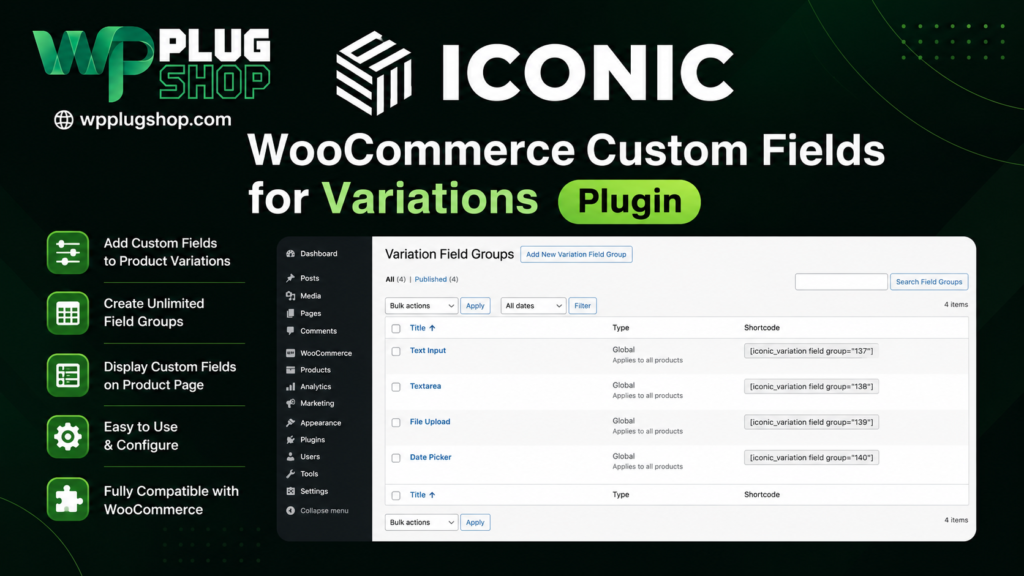 WooCommerce Custom Fields for Variations by IconicWP