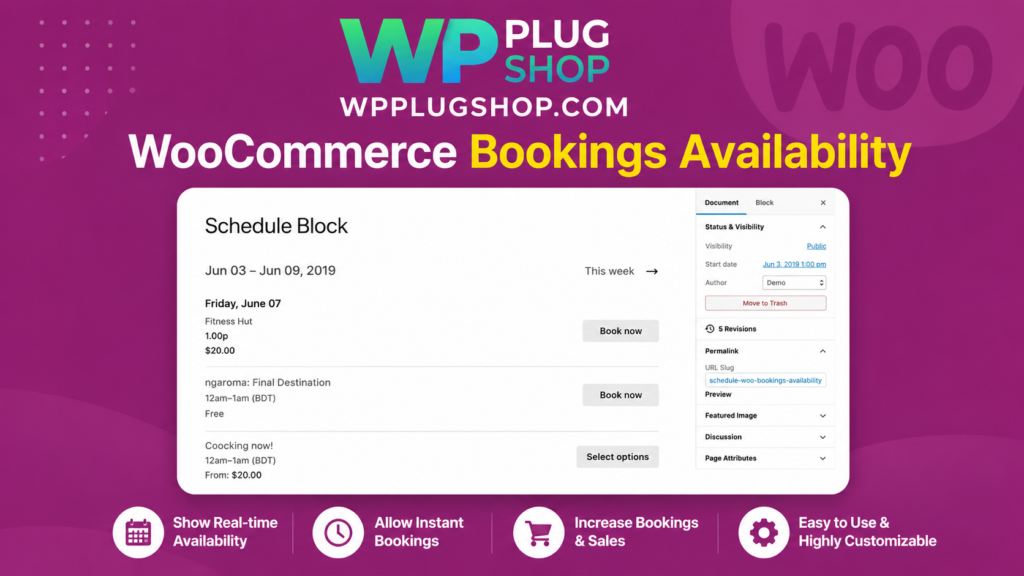 WooCommerce Bookings Availability Extension | WP Plug Shop