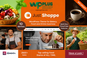 JustShoppe Elementor Cake Bakery WordPress Theme