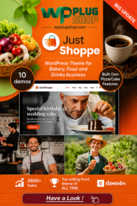 JustShoppe Elementor Cake Bakery WordPress Theme