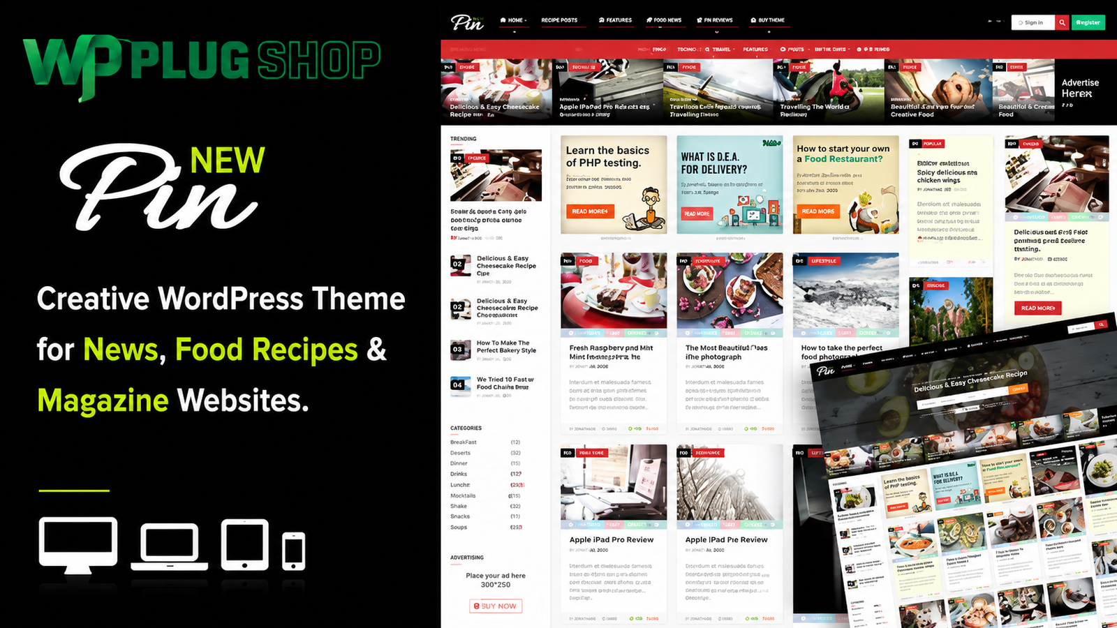 Pin Theme Pinterest Style Personal Masonry Blog Front-End Submission | WP Plug Shop