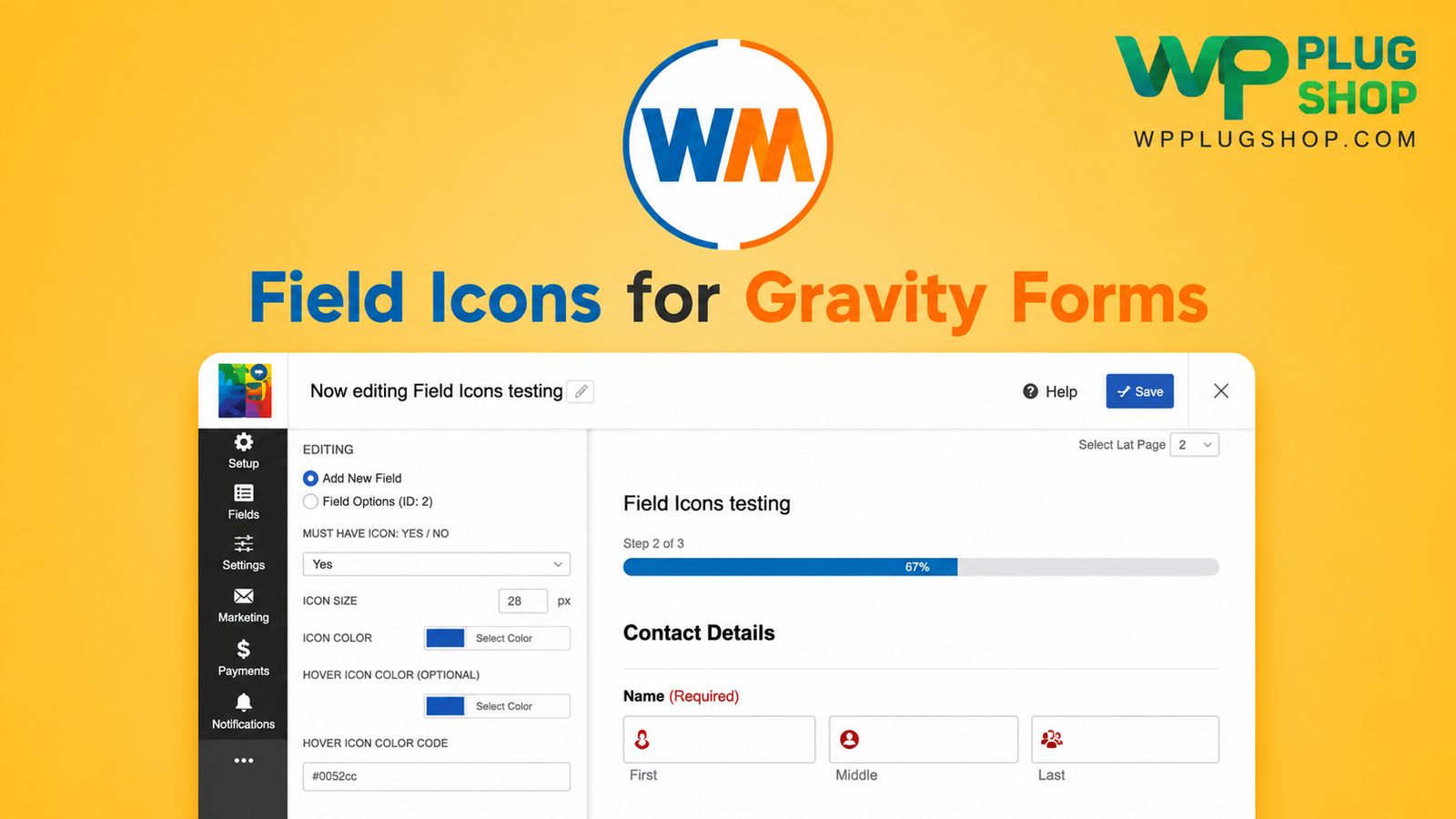 Field Icons for Gravity Forms | WP Plug Shop