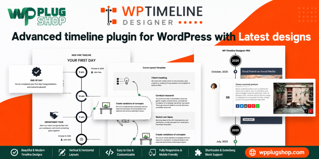 WP Timeline Designer Pro – Responsive WordPress Timeline Plugin