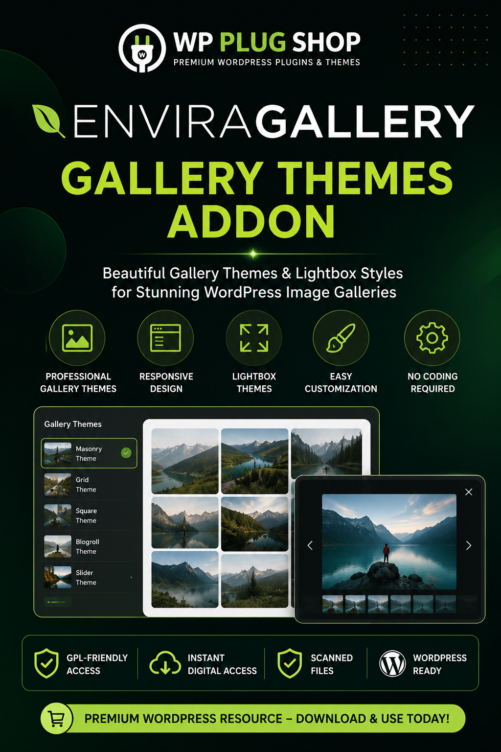 Envira Gallery Gallery Themes Addon – Premium WordPress Gallery Styling Extension