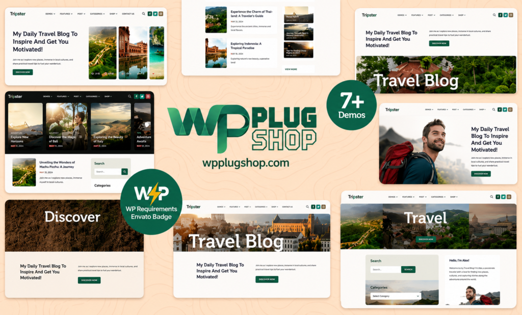 Tripster WordPress Theme – Modern Travel & Lifestyle Blog Theme for Elementor & WooCommerce