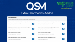 QSM Extra Shortcodes Addon – Advanced Dynamic Shortcodes for Quiz and Survey Master