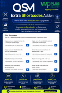 QSM Extra Shortcodes Addon – Advanced Dynamic Shortcodes for Quiz and Survey Master