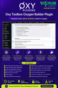 Oxy Toolbox Oxygen Builder Plugin – Advanced Workflow & Productivity Toolkit for WordPress