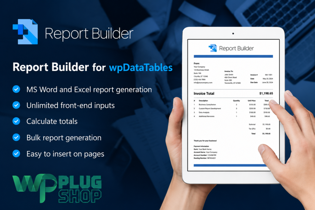 Report Builder for wpDataTables – DOCX & XLSX Generator 2.2