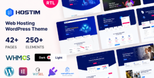 Hostim Web Hosting WordPress Theme with WHMCS Integration – Elementor Hosting & Domain Theme