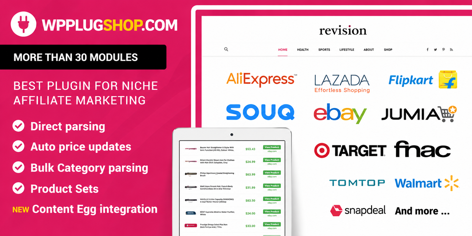 Affiliate Egg – Niche Affiliate Marketing & Web Scraper Plugin for WordPress