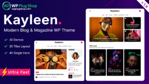 Kayleen WordPress Theme GPL – Responsive Blog & Magazine Theme for Elementor