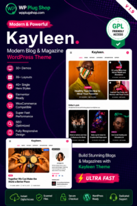 Kayleen WordPress Theme GPL – Responsive Blog & Magazine Theme for Elementor