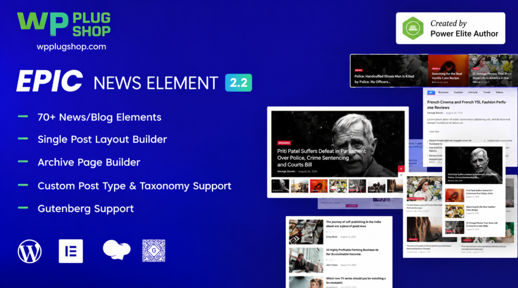 Epic News Elements – News, Magazine & Blog Addons for Elementor & WPBakery