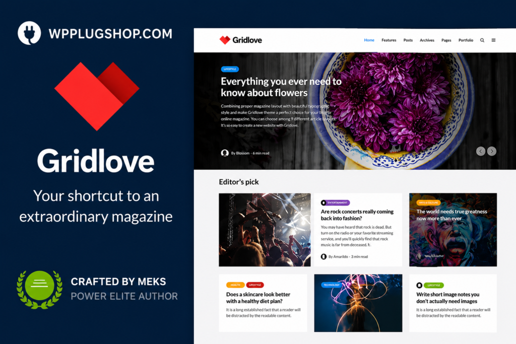 Gridlove WordPress Theme – Creative News Portal & Magazine Framework [GPL-Friendly Access]