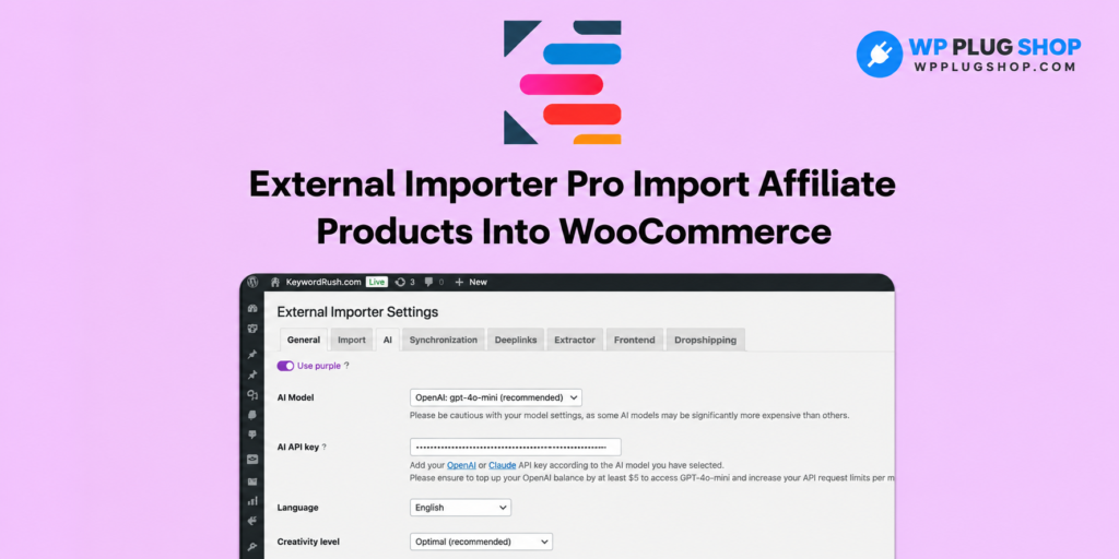 External Importer Pro – WooCommerce Affiliate Product Import Plugin