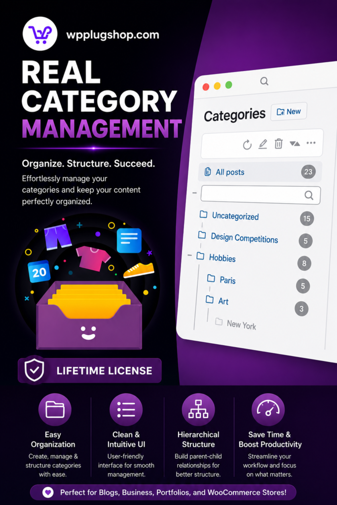Real Category Management WordPress Plugin – Organize Content in Category Folders