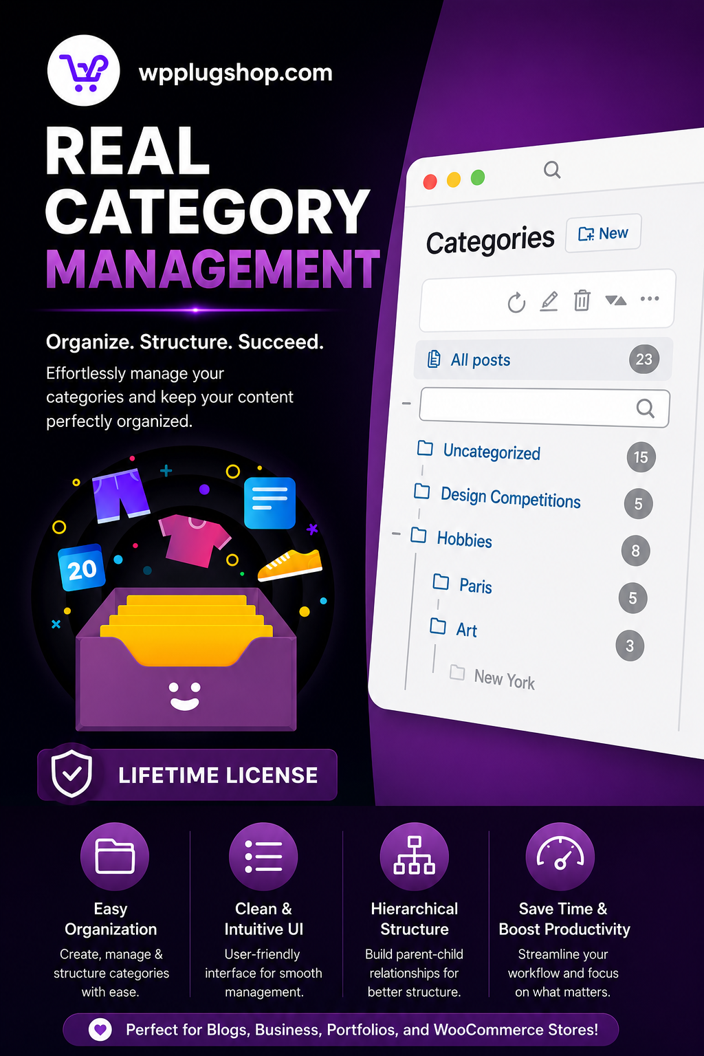Real Category Management WordPress Plugin – Organize Content in Category Folders